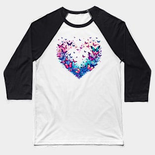 Butterfly Heart Love Baseball T-Shirt